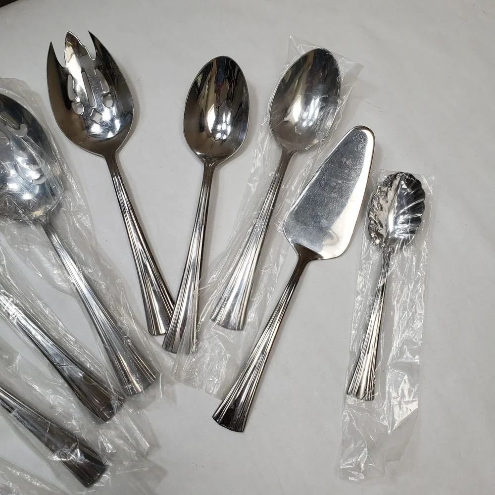 Reed And Barton Stainless Steel Flatware Serving Utensils Salad Large Spoons